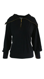 Black Heritage Ribbed Pullover