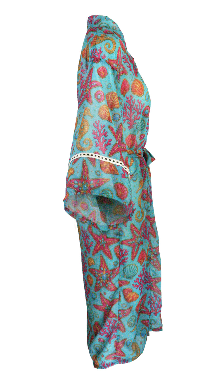 Shellshocked Glam Chiffon Kimono Cover Up