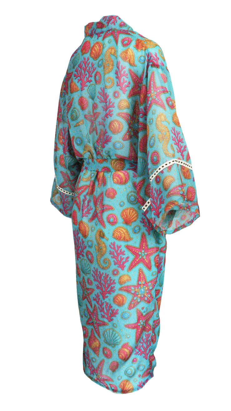 Shellshocked Glam Chiffon Kimono Cover Up