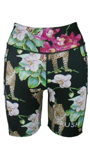 Leopard's Kiss Black High Waist Shorts