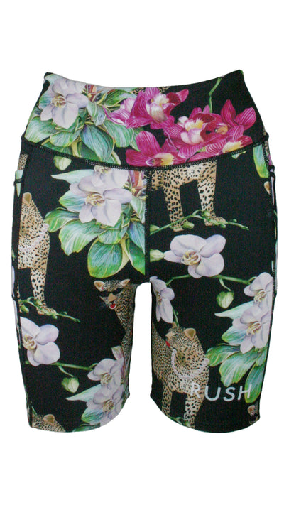 Leopard's Kiss Black High Waist Shorts