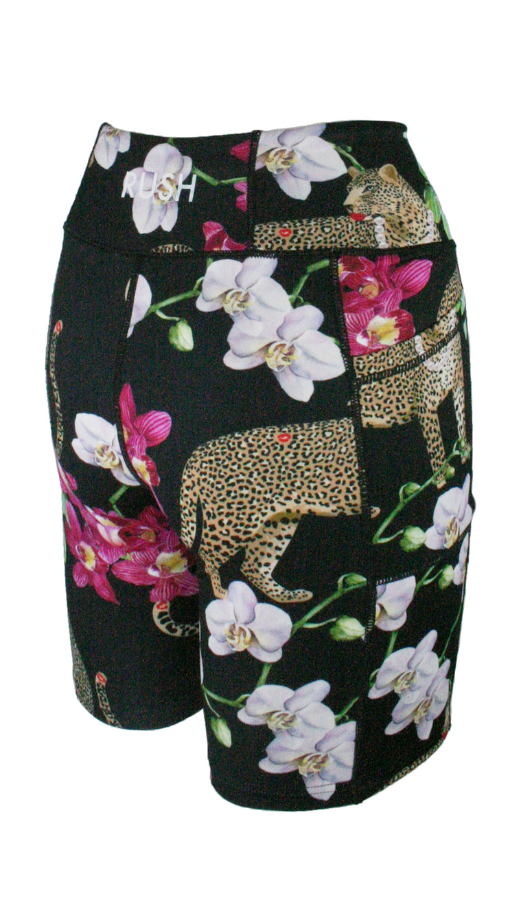 Leopard's Kiss Black High Waist Shorts