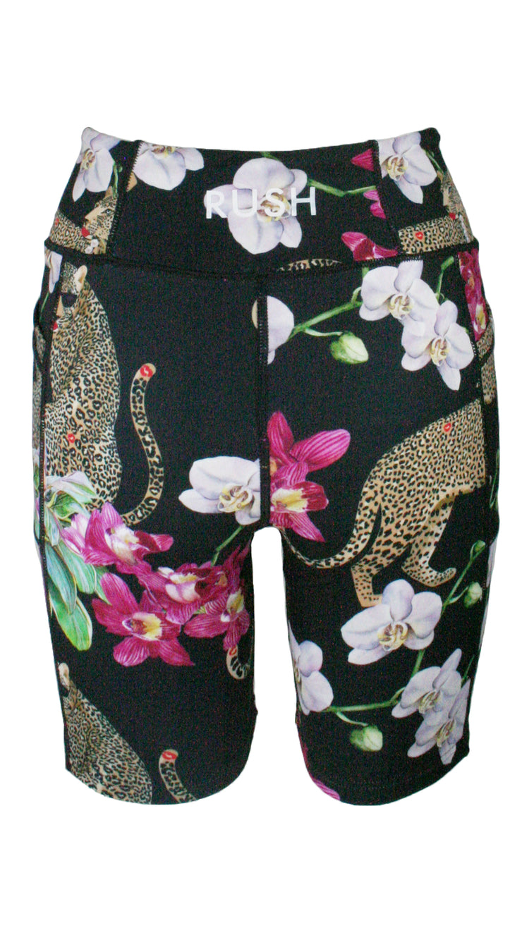 Leopard's Kiss Black High Waist Shorts
