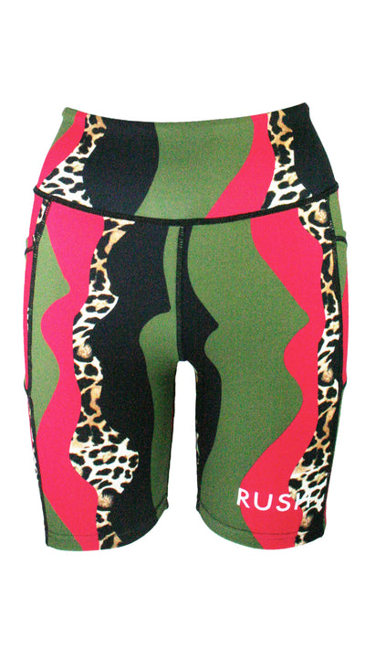 Waving Leopard High Waist Shorts