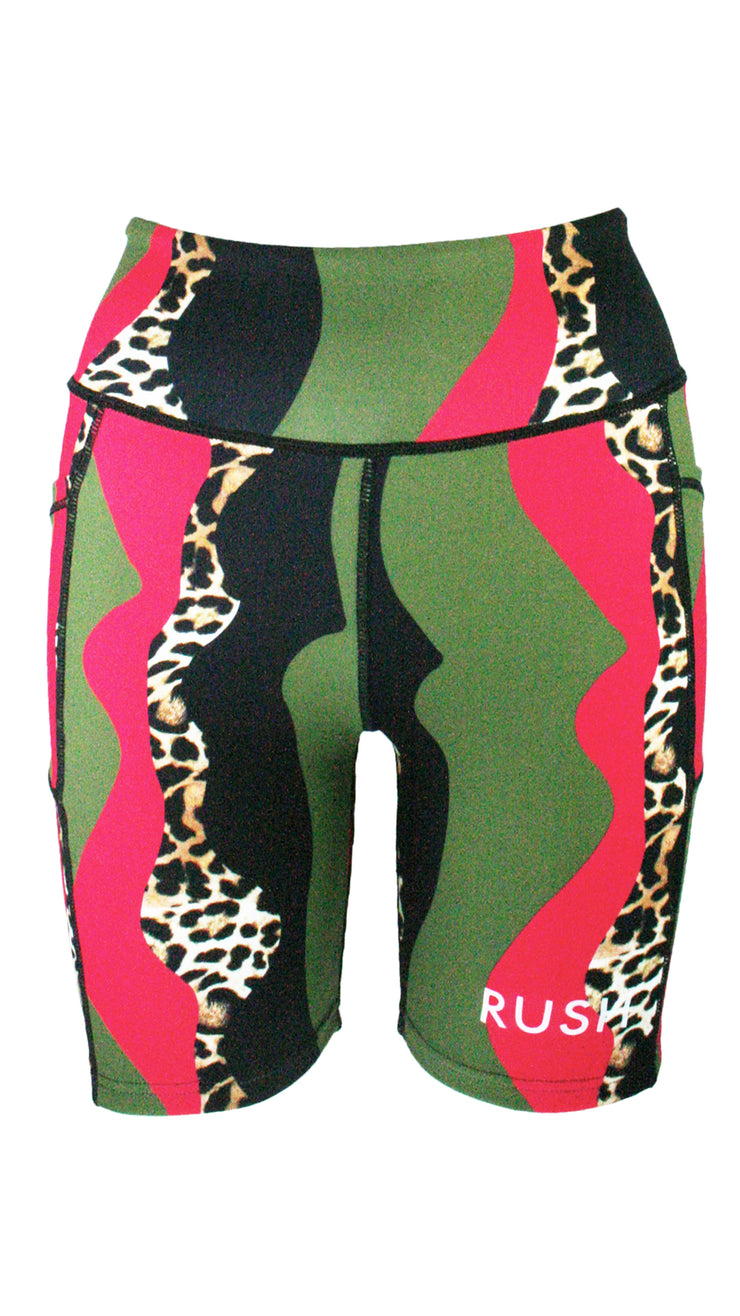 Waving Leopard High Waist Shorts