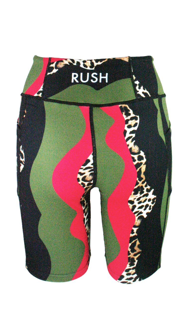 Waving Leopard High Waist Shorts