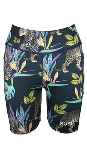 Cobalt Leopard High Waist Shorts