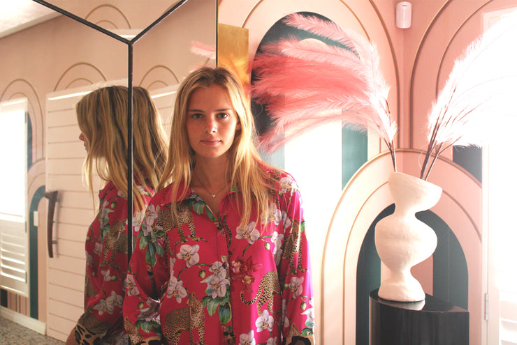 Leopard's Kiss Pink Luxe Shirt Dress