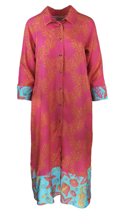 Coral Reef Luxe Shirt Dress