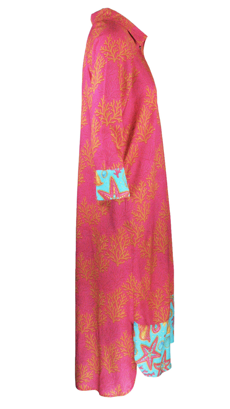 Coral Reef Luxe Shirt Dress