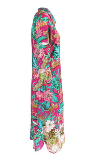 Leopard Creek Pink w/ Rose Animal Luxe Shirt Dress