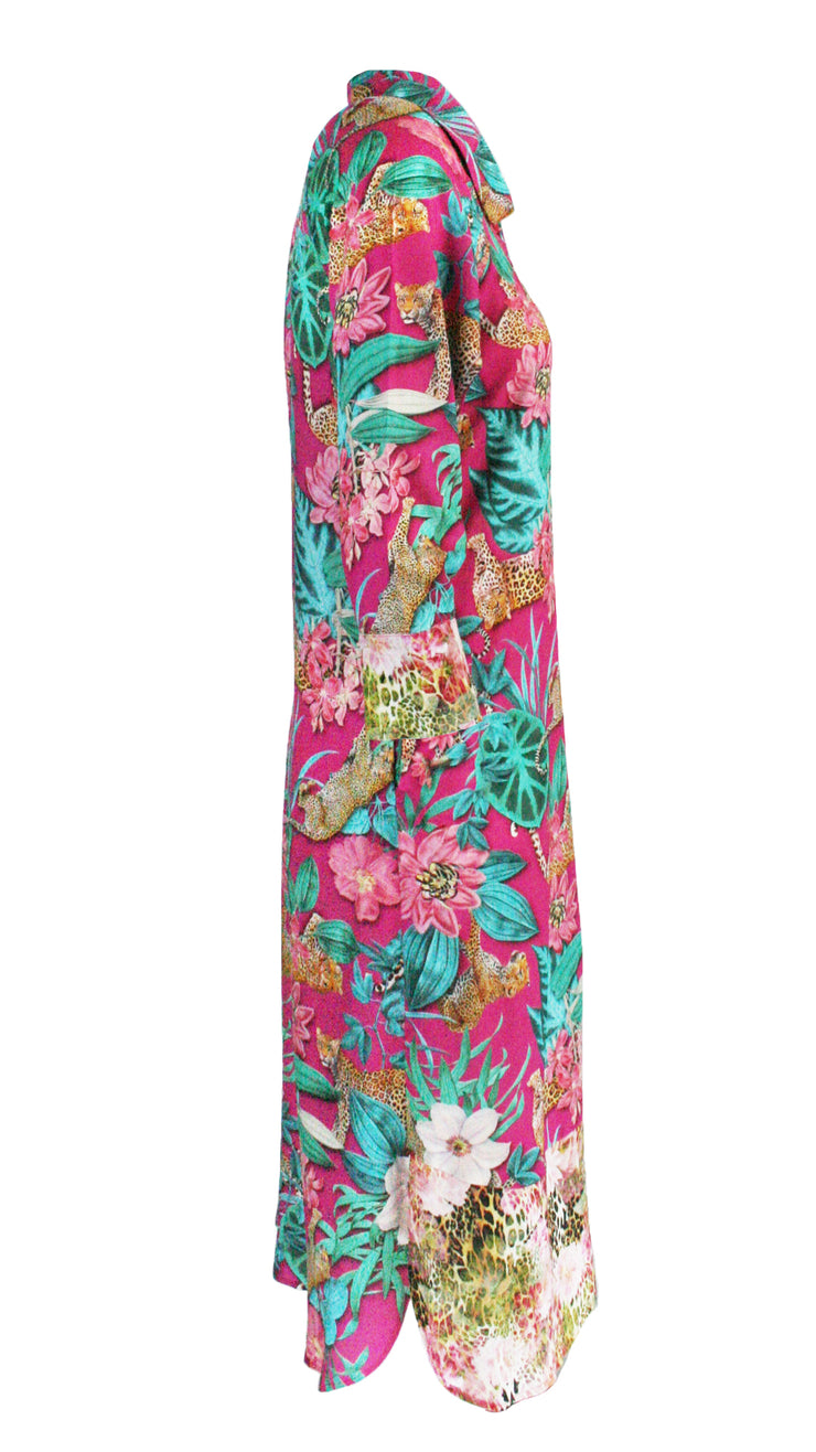Leopard Creek Pink w/ Rose Animal Luxe Shirt Dress