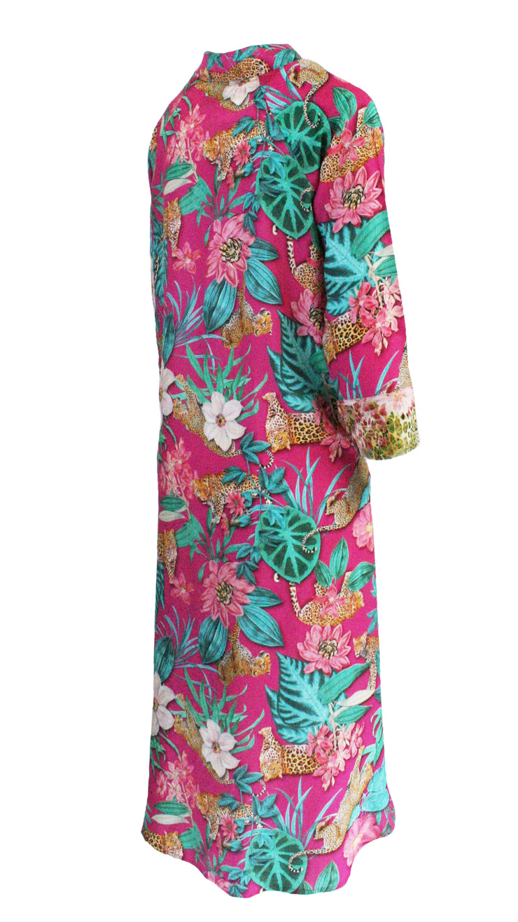 Leopard Creek Pink w/ Rose Animal Luxe Shirt Dress