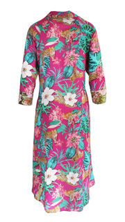 Leopard Creek Pink w/ Rose Animal Luxe Shirt Dress