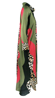 Waving Leopard Luxe Shirt Dress