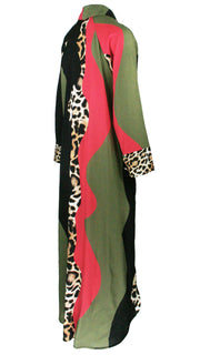 Waving Leopard Luxe Shirt Dress