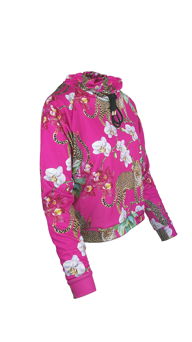 Leopard Kiss Pink Mesh Pullover