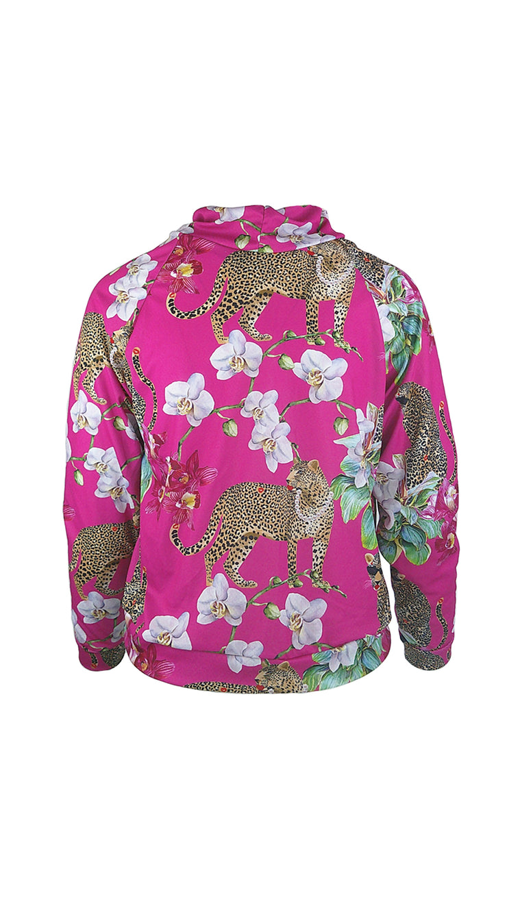 Leopard Kiss Pink Mesh Pullover