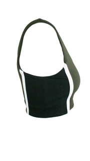 Dark Olive/Black Panel Pro Sports Bra