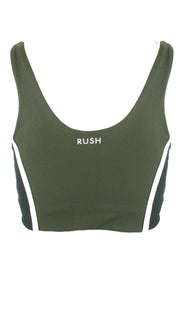 Dark Olive/Black Panel Pro Sports Bra
