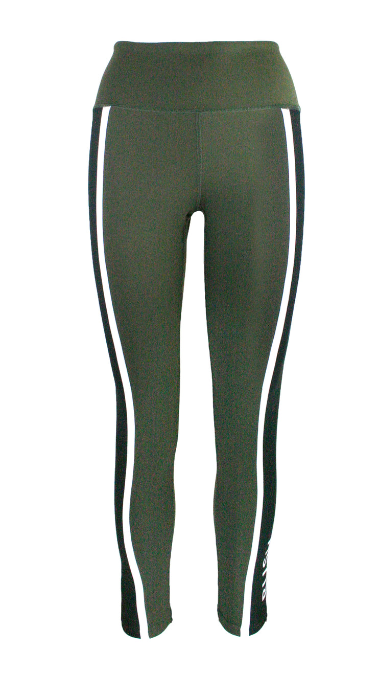 Dark Olive/Black Panel Pro F/L Tights