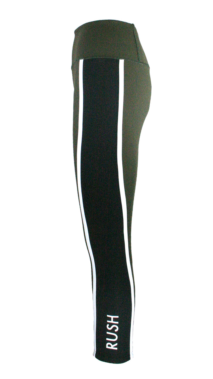 Dark Olive/Black Panel Pro F/L Tights