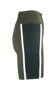 Dark Olive/Black Panel Pro High Waist Shorts