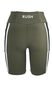 Dark Olive/Black Panel Pro High Waist Shorts