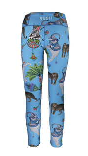 Lunch With Leopards Blue F/L Tights