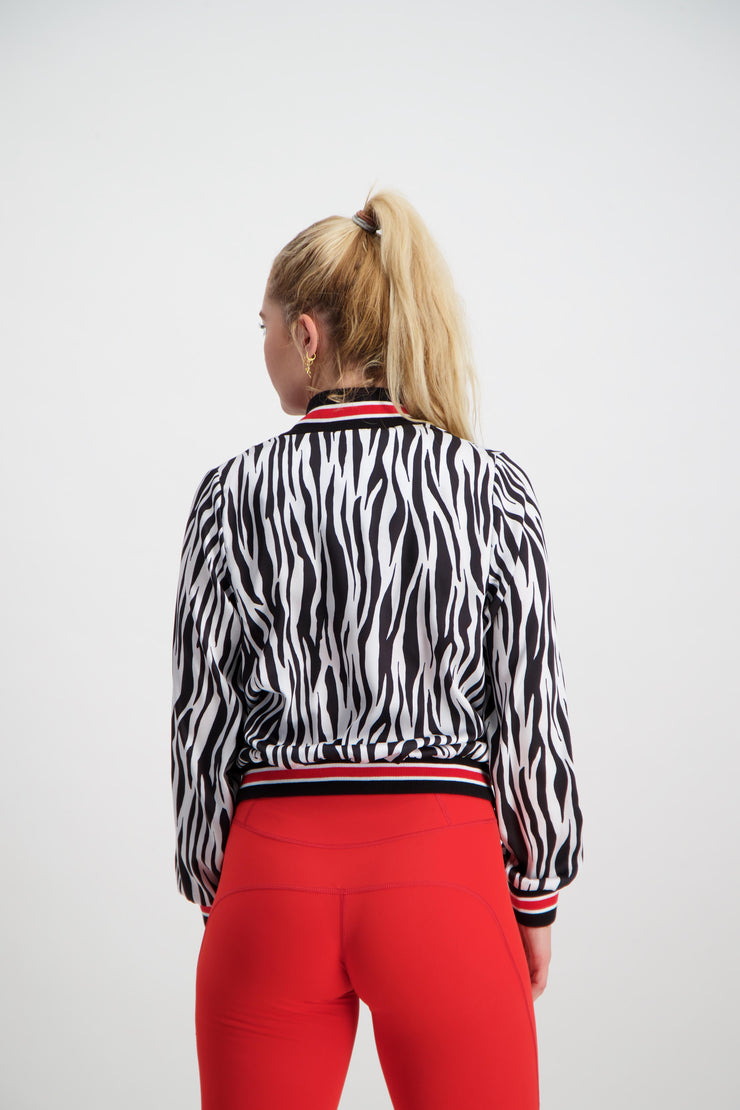 Luxe Legacy Zoot Zebra Bomber Jacket