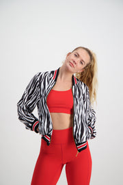 Luxe Legacy Zoot Zebra Bomber Jacket