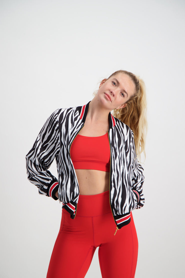 Luxe Legacy Zoot Zebra Bomber Jacket
